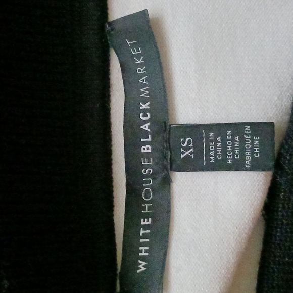 WHBM off shoulder knit top sweater boatneck long sleeve Stripe black cream XS - Picture 10 of 12